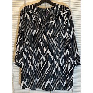 NYDJ Sophisticated Hitchcock Bass Stripe Top, Size 2X, Like New